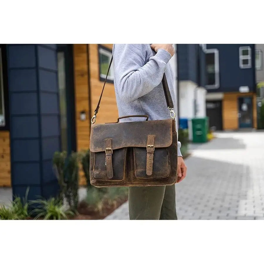 Leather Office Messenger Bag