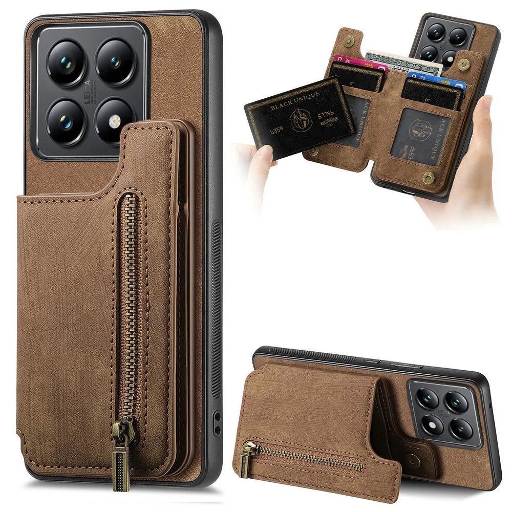 Zip Leather Wallet Case