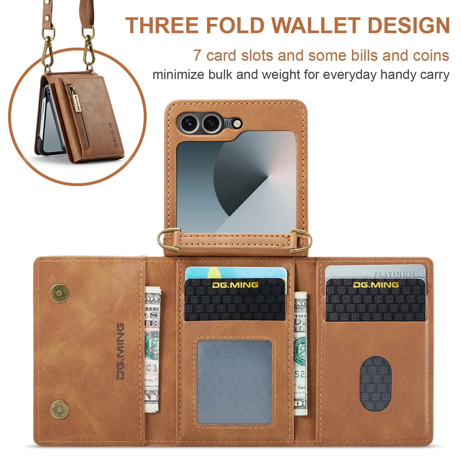 Leather Flip Wallet Case