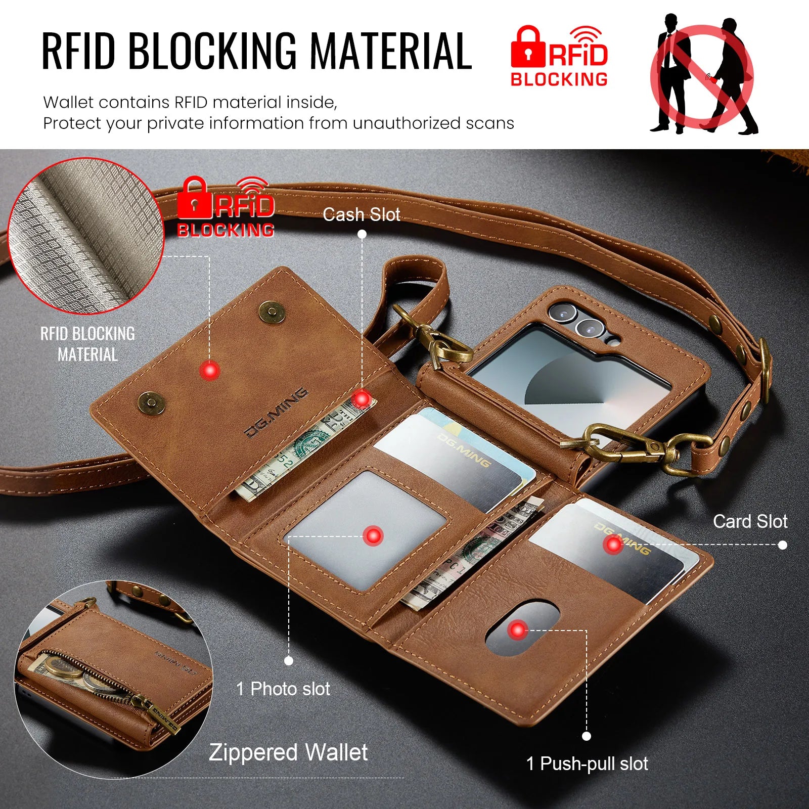 Leather Flip Wallet Case