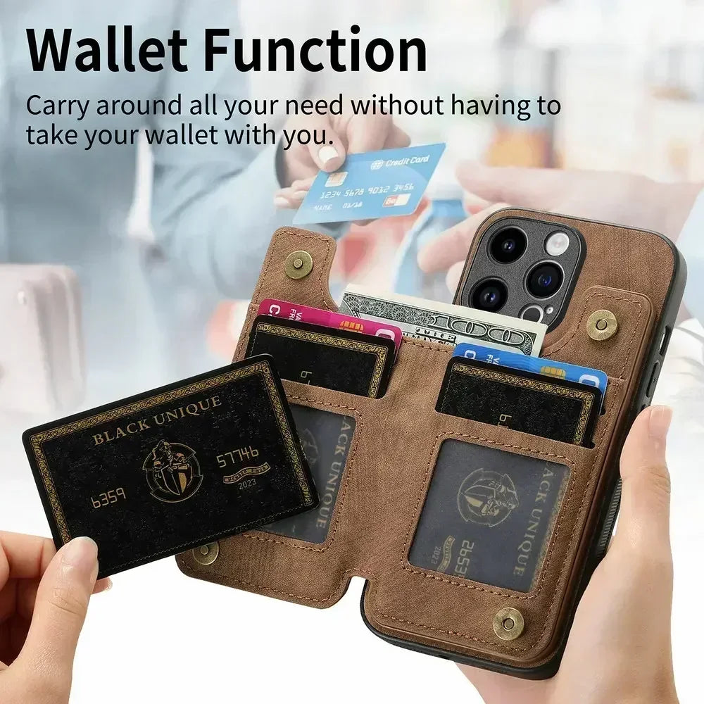 Zip Leather Wallet Case