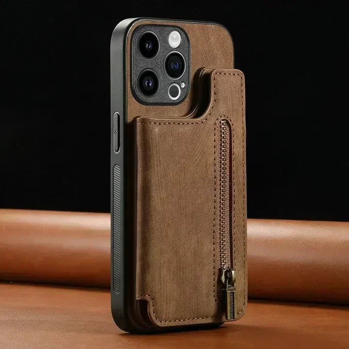 Zip Leather Wallet Case